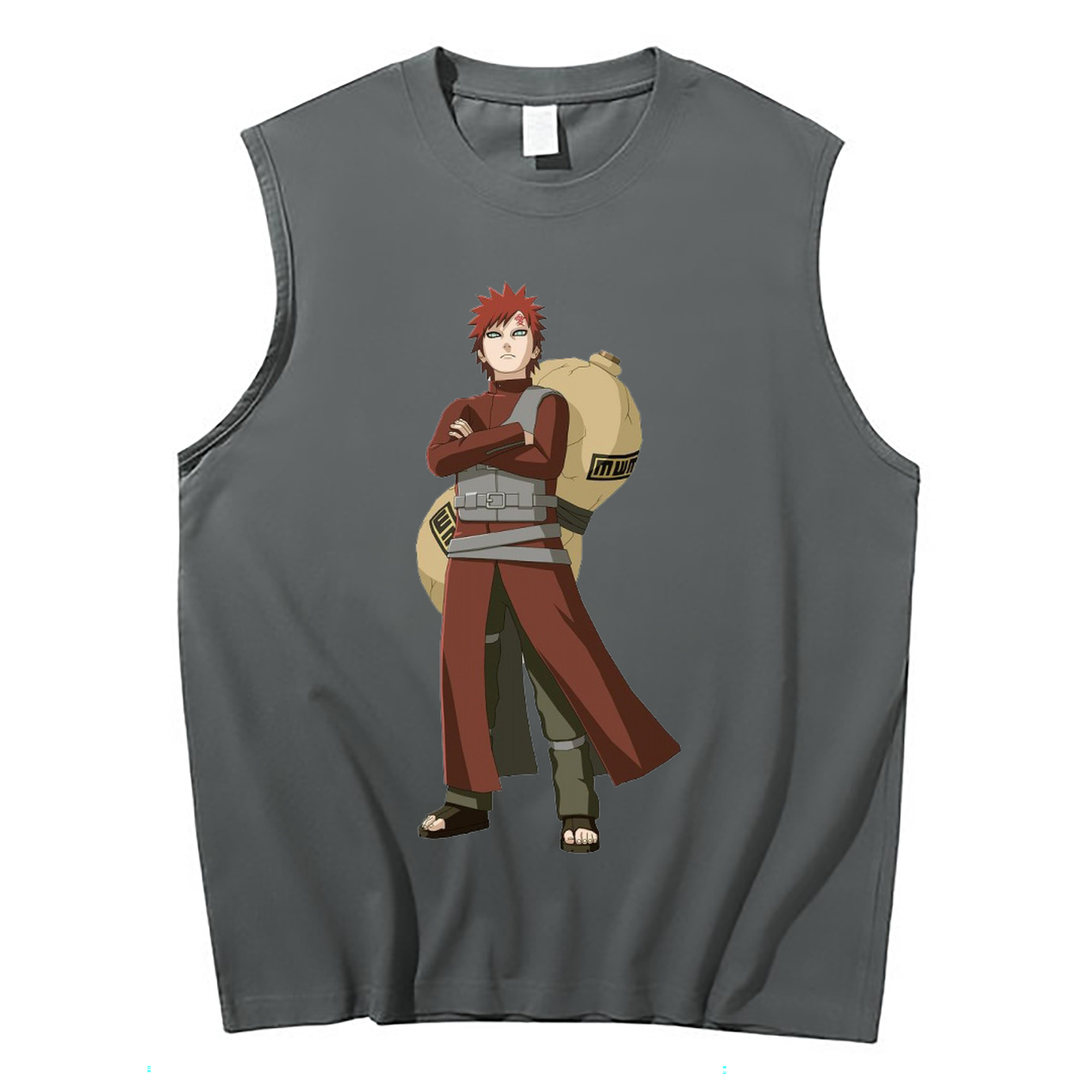 （画像用） NARUTO -ナルト- ガアラ Gaara コットン100％タンクトップ（フロントプリント）